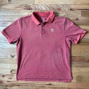 Mens Salmon Striped LL Bean Polo [L]